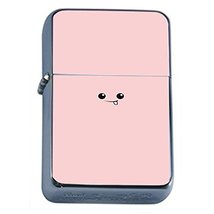 Cute Pink Tongue Flip Top Oil Lighter Em1 Smoking Cigarette Silver Case Included - £7.07 GBP