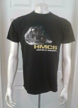 HMCS Navy Marine Canadian Forces Men&#39;s Black Graphic Crew Neck T Shirt Size S - £7.11 GBP