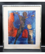Vtg Print Litho PRESENTATION IN BLUE Marino Marini Denmark MCM Framed Ma... - $249.99