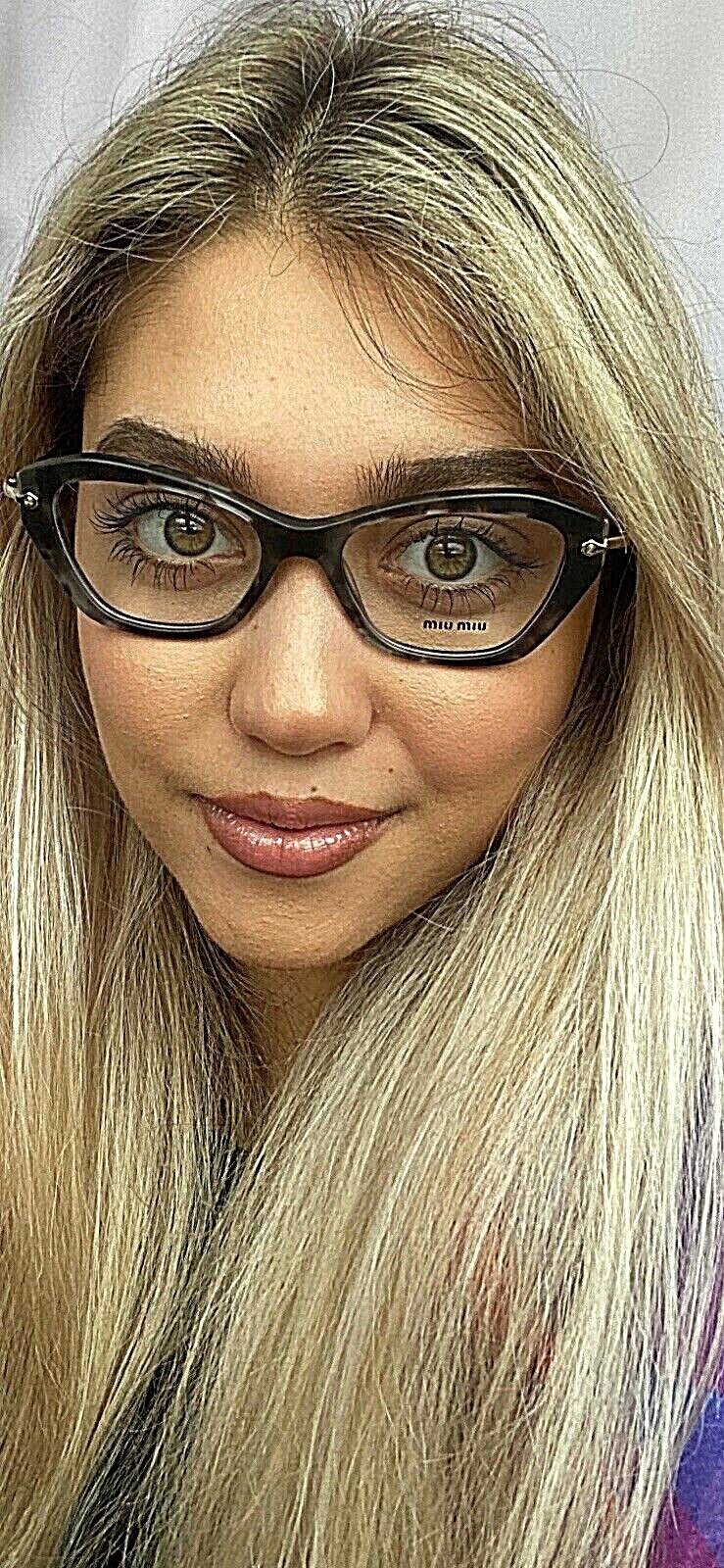 Miu Miu VMU 04L UBA-101 52mm Cat Eye Gray Turquoise Women's Eyeglasses Frame Item image 2
