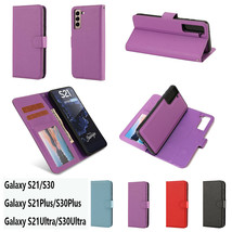 Leather Wallet Magnetic flip cover Case For Samsung S21+ S20+ FE Note 20 Ultra - £38.87 GBP