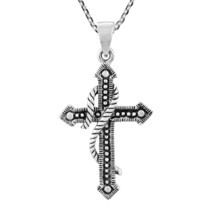 Faithful Rope Wrap Holy Cross Sterling Silver Necklace - £15.82 GBP