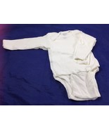 3 Spencer&#39;s Infant One Piece Bodysuit White Small Blanks Long sleeve 21637 - £11.81 GBP