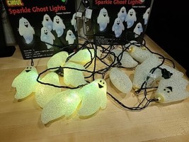 LOT 2 Totally Ghoul Halloween Sparkling Ghost String Lights (One NOT WOR... - £22.51 GBP