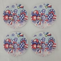 Patriotic Coaster Thirstystone Lot Flip Flop Cottage Core Beach Americana 4 NEW - £6.91 GBP