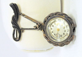 Vintage Ladies Brass Jewelry Pin Watch Victorian Steampunk Style - £15.69 GBP