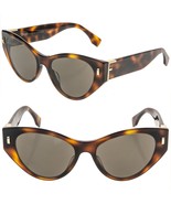 FENDI FIRST 40035 Havana Brown Logo Fashion Sunglasses FE40035I Authentic 53E - £337.02 GBP