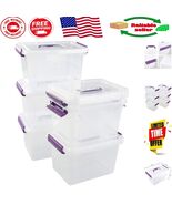 Portable 6 Qt Clear Latching Storage Box Set - Ideal for Home &amp; Office - $978.36 MXN