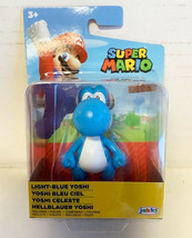 New Jakks Pacific World Of Nintendo Super Mario 2.5&quot; LIGHT-BLUE Yoshi Mini Figure - £11.05 GBP