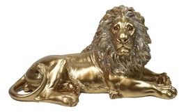 Faux Brass Gold African Safari In Regal Pose Lion King of The Jungle Fig... - $28.99