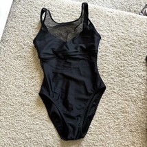 Anne Cole Collection One Piece Swimsuit Black Side Mesh Band Womens Sz 6 - £10.89 GBP