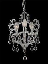 Petite Dale Tiffany Polished Chrome Buchanon Chandelier, Solid Crystal, 3-Light - £519.57 GBP