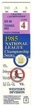 1985 NLCS ticket stub Cardinals Dodgers Game 4 Championship NL MLB Playoffs - £34.01 GBP