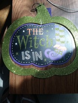 The Witch Is In Halloween Sign-BRAND NEW-SHIPS Same Business Day - £13.35 GBP