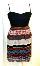 CITY TRIANGLES SHORT DRESS SIZE 5 BLUE, WHITE &amp; RED SPAGHETTI STRAP FIT ... - $13.95