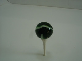 Vintage Marble Unknown Akro? Green White Swirl 1 inch .986 inch Shooter - $17.39