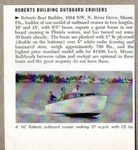 1953 Magazine Photo Roberts 16&#39; Outboard Cruiser Boat Miami,FL - £6.95 GBP