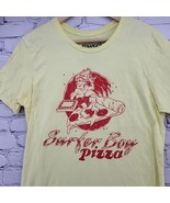 Stranger Things T-Shirt Surfer Boy Pizza Yellow Unisex Sz M Medium  - £15.58 GBP