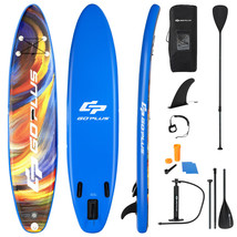 10.5' Inflatable Surfboard Stand Up Paddle Board Sup W/ Aluminum Paddle - £236.25 GBP