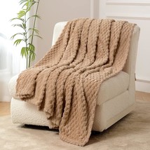This Is A 50X60-Inch, Camel Fy Fiber House Fleece Throw Blanket For Couch 300Gsm - £30.51 GBP