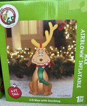 Max with Stocking 4ft Airblown Inflatable How the Grinch Stole Christmas... - $69.99