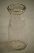 Vintage Northern Dairy Farms Half Pint Dairy Milk Bottle Clear Glass Advertising - £19.89 GBP
