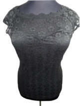 Plus Size 2X  Fashion To Figure Sexy Black Lace Cap Sleeve Top - £11.40 GBP