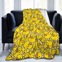 Perinsto Cute Rubber Duck Throw Blanket Ultra Soft Warm All Season Yellow - £25.00 GBP