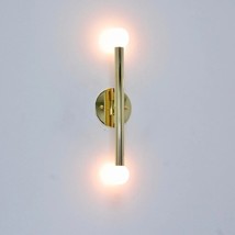2 Light Brass Wall Sconce Italian Wall Sconce Sputnik Light Mid Century Modern - £207.03 GBP