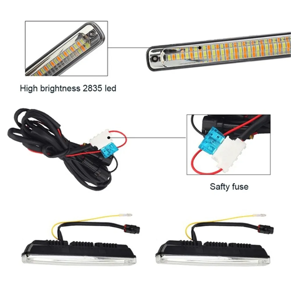 2PCS Car LED Daytime Running Lights 12V-24V Car Waterproof Turn Signal Light D - £23.93 GBP