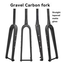 Carbon gravel bike road fork 700C 1 1/8 or 1 1/2 tapered fork 12mm Thru ... - $90.00