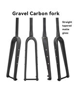 Carbon gravel bike road fork 700C 1 1/8 or 1 1/2 tapered fork 12mm Thru ... - $90.00