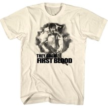 Rambo They Drew First Blood Mens T Shirt Gun Action Movie Top - £19.35 GBP+
