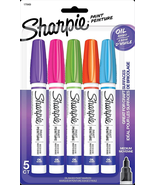 Sharpie Oil-Based Paint Markers, Medium Point, Bright Colors, 5 Count - $331.51 MXN