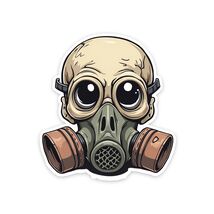 Skull Gas Mask Sticker Vinyl Decal Waterproof Armageddon End of times st... - $4.50+