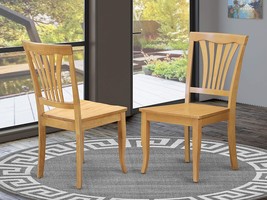 East West Furniture Avon Kitchen Chairs Wooden Seat and Oak Hardwood Frame - £132.14 GBP