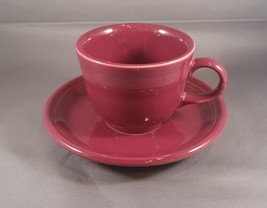 Fiesta Homer Laughlin Cinnabar Teacup and Saucer Set - $28.04