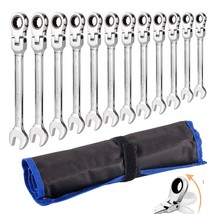 Flexible Ratchet Wrench Set 12Pcs 8-19Mm Spanner Gear Ring Ratcheting Co... - £56.55 GBP