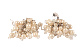 Marvella Clip On Earrings Faux Pearl and Rhinestone Clusters - €9,87 EUR