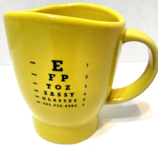 Eye Chart Optometrist Ophthalmologists Yellow Ceramic Coffee Tea Cup Mug  - £17.69 GBP