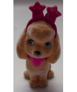 Flocked Tan Cocker Spanial Puppy In My Pocket With Blue Eyes &amp; Pink Crown - $5.47 CAD