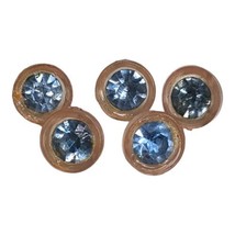 Lot 5 Buttons Vintage Clear Rhinestone w Transparent Shell 8 mm Diameter... - £4.74 GBP