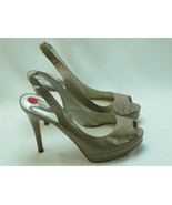 Michael Kors Brown Leather Sling Back Peep Toe High Heels Size 6.5 M Exc... - £34.93 GBP