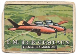 Wings Aircraft Trading Cards #182 French Research Jet Topps 1952 FAIR - £0.79 GBP