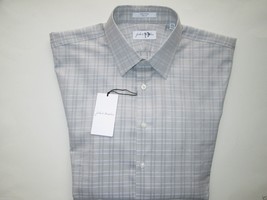 John W. Nordstrom NWT Trim Spread Plaids Men Dress Shirt Gray 16.5 | 33 UPC32  - £32.09 GBP