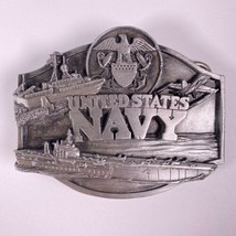 US Navy Mens Military Commemorative Siskiyou Pewter Belt Buckle VTG 1987 - £11.64 GBP