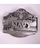 US Navy Mens Military Commemorative Siskiyou Pewter Belt Buckle VTG 1987 - $20.36 CAD