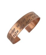 Cuff Bracelet Solid Copper Women Strength Quote She Stood In The Storm - €12,92 EUR