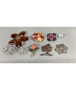 Lot Of 9 Vintage Floral/Leaf Pattern Brooch Pins - €17,12 EUR