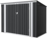5.8X3.3 Ft Outdoor Storage Shed Metal Garbage Shed With Lid Chain Hydrau... - $352.99